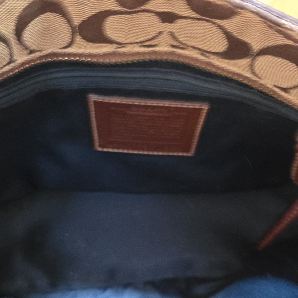 Vintage Coach Patchwork Leather Tote Bag - Brown, Burgundy, Teal Gold - Picture 4 of 7